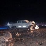 CHOQUE FRONTAL ENTRE DOS CAMIONETAS DEJA CUATRO HERIDOS EN LA RUTA 5