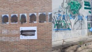 MURALES POR LA MEMORIA EN LA UNCO FUERON VANDALIZADOS Y ORGANIZAN SU REPARACIÓN