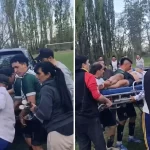 FÚTBOL AMATEUR: UN JUGADOR SE DESVANECIÓ Y FUE TRASLADADO EN LA CAJA DE UNA CAMIONETA